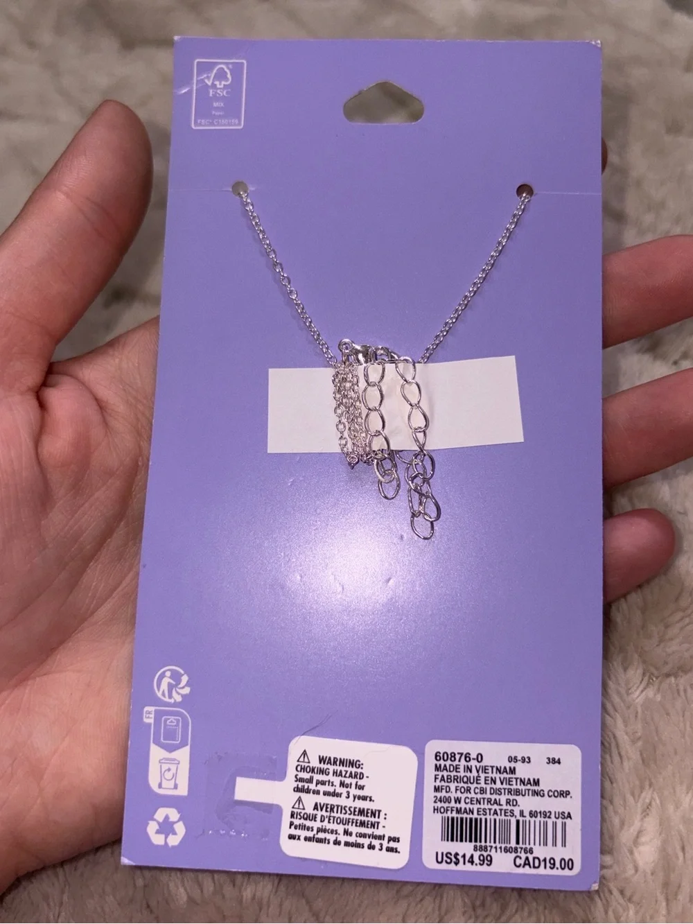 NWT-Claire's Pink/purple and Silver Heart Pendant Mood Necklace
